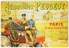 Werbe-Blechschild Peugeot