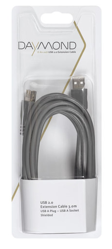USB 2.0 3m grau