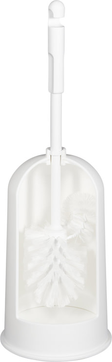 Porte-balai avec balai muni d'une brosse pour nettoyer le bord de la cuvette
