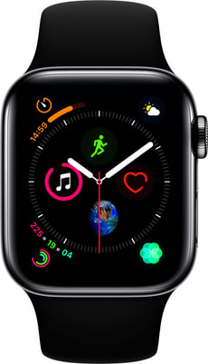 Watch Serie 4 40mm GPS+Cellular black Stainless Steel Black Sport Band