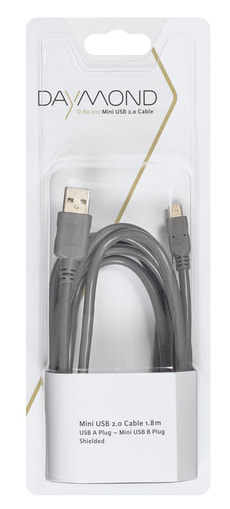 Mini-USB 2.0 1.8m grau