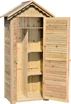 Geräteschrank mit Blechdach