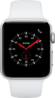 Watch Series 3 GPS + Cellular 42mm Silver Aluminium Case White Sport Band