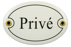 Panneau en émail Privé