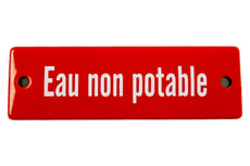 Emailschild Eau non potable
