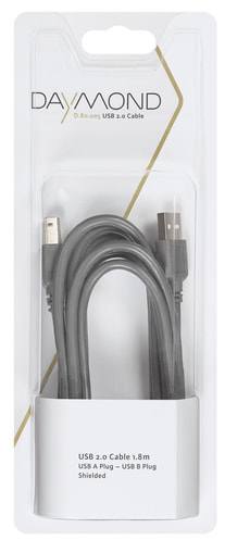 USB 2.0 1.8m grau