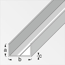 Rechteck-U 19,5 x 35,5 blank 1 m