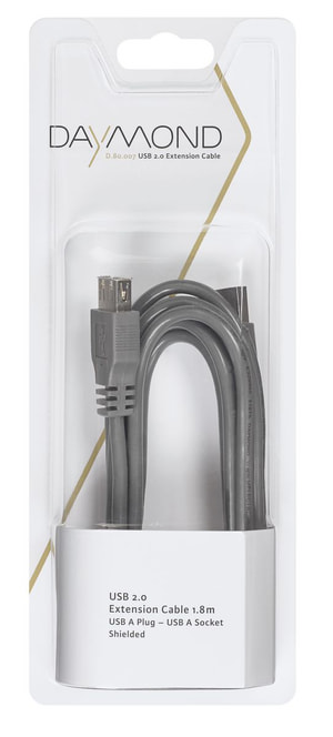 USB 2.0 1.8m grau