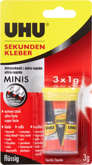 Sekundenkleber minis 3x1g