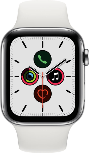 Watch Series 5 LTE 44mm silver Stainless Steel White Sport Band