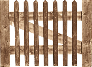 Tor zu Palisadenzaun