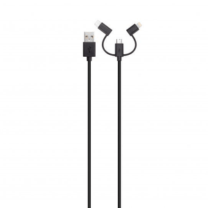 3in1 Cable Micro-USB/USB-C/Lightning 1m