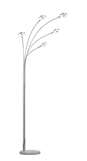 Stehleuchte LED 5-flammig, chrom