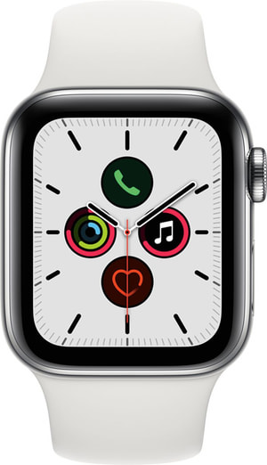 Watch Series 5 LTE 40mm silver Stainless Steel White Sport Band