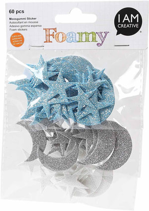 FOAMY Sterne und Mond Glitter, 60 Stk