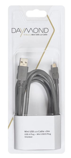 Mini-USB 2.0 1.8m grau