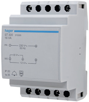 Sonnerie-Trafo 16VA 8-12V für DIN