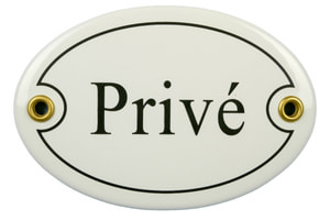 Panneau en émail Privé