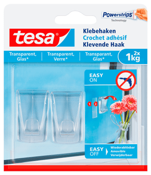 Klebehaken transparent, Glas, 1 kg