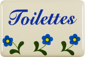 Panneau en émail Toilettes