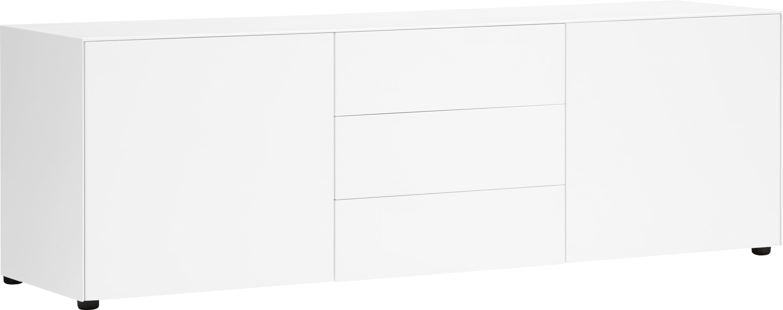 Buffet bas LUX, Blanc, MDF (bois mélangé), 180x46x56, Micasa