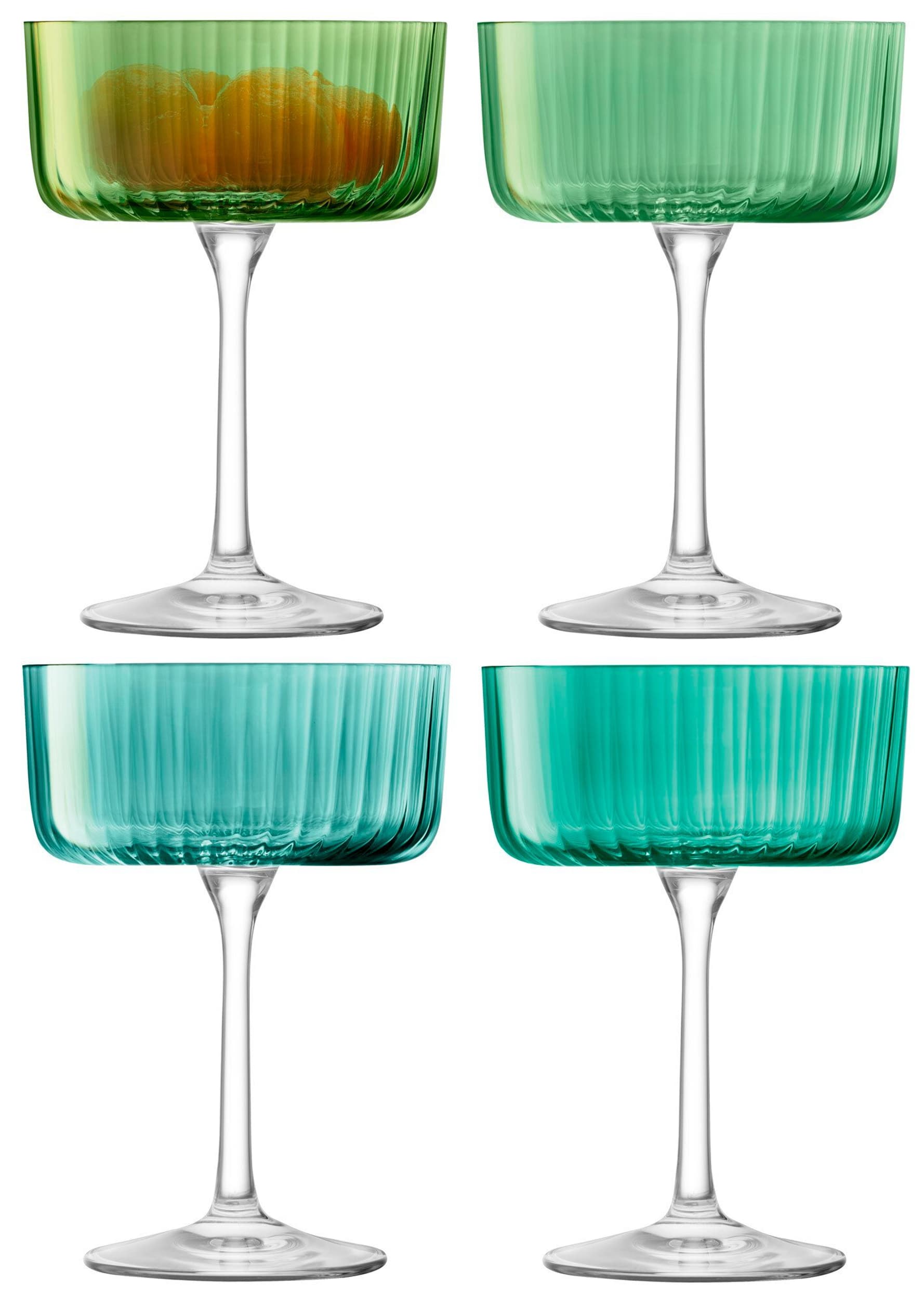 LSA Set de verres à champagne GEMS, Vert, 13x9