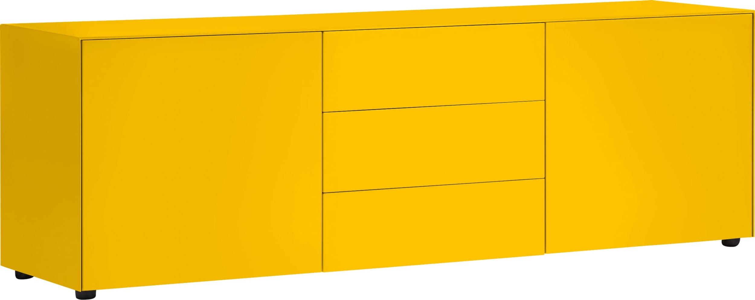 Buffet bas LUX, Jaune, MDF (bois mélangé), 180x46x56, Micasa