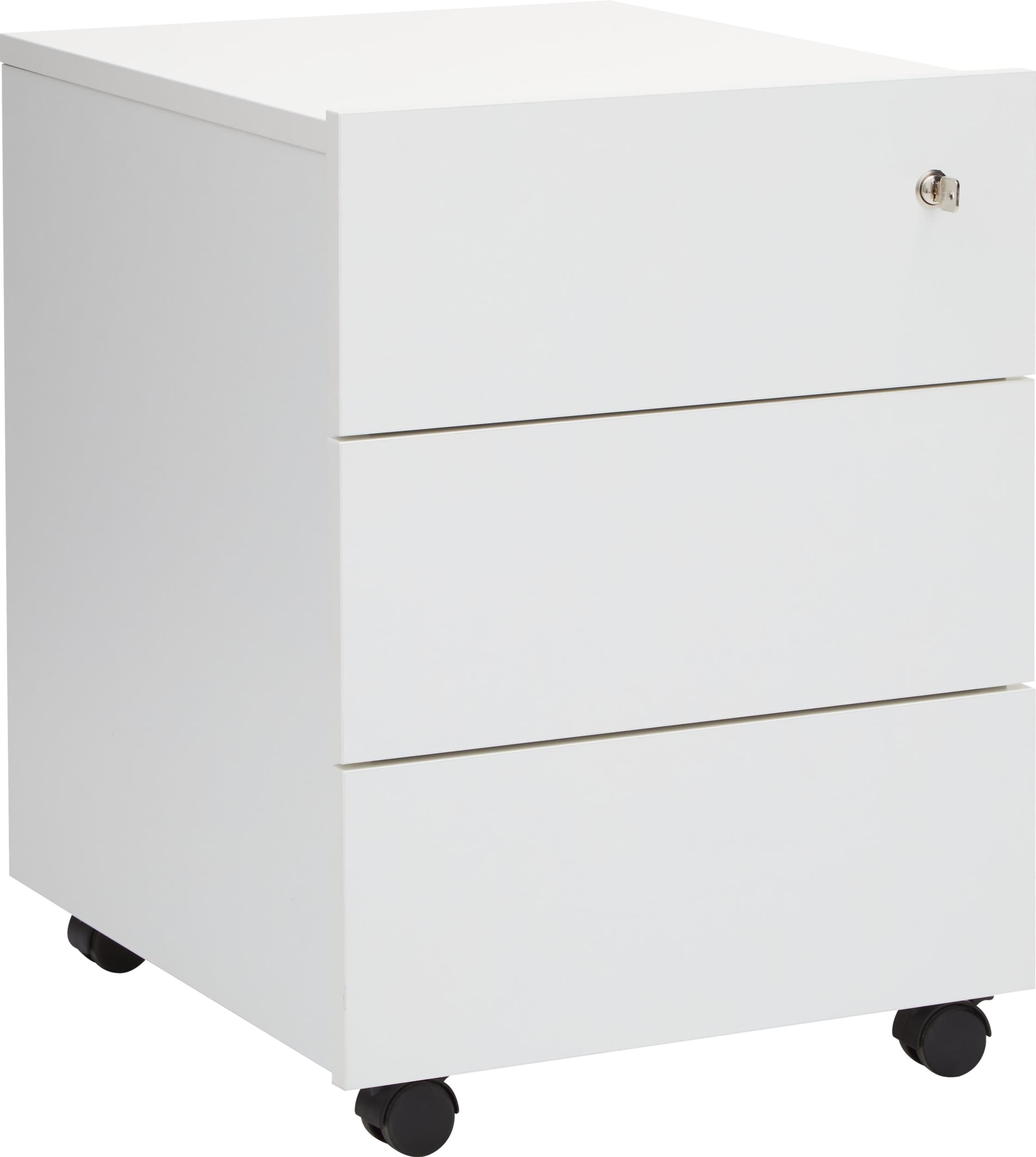 Caisson mobile OFFICE X, Blanc, Aggloméré (bois mélangé), 41.4x50x57, Micasa