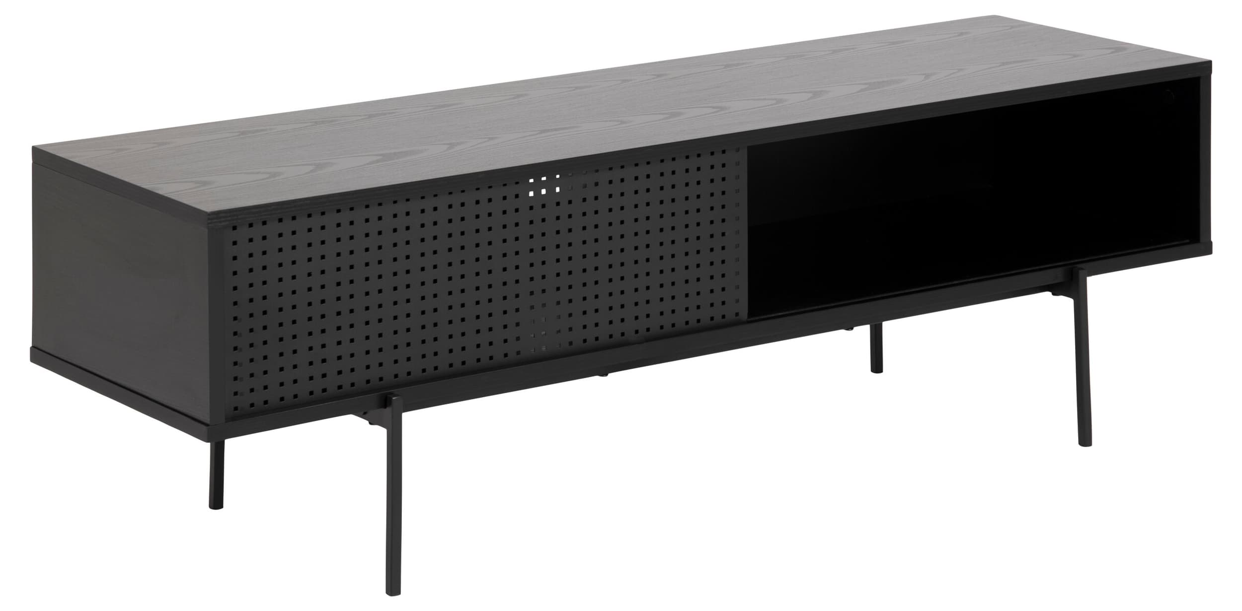 Buffet bas KYSON, Noir, MDF (bois mélangé), 140x40x44.5, Micasa