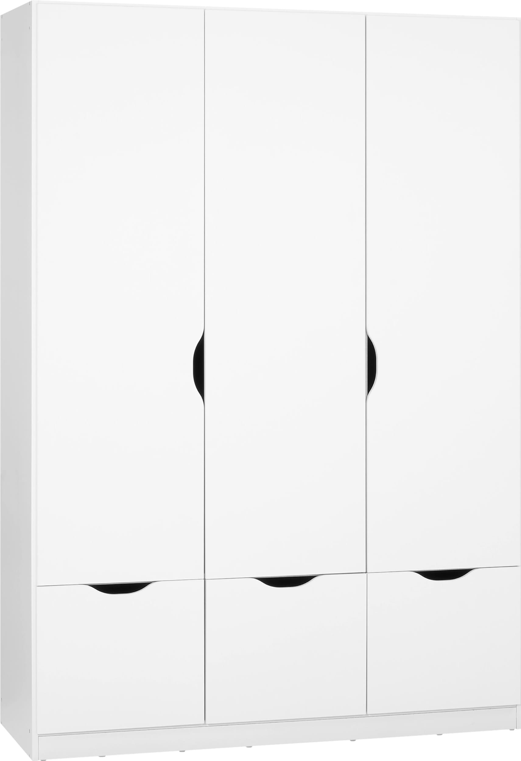 Armoire à portes pivotantes SIMON, Blanc, Aggloméré (bois mélangé), 136x54x197, Micasa