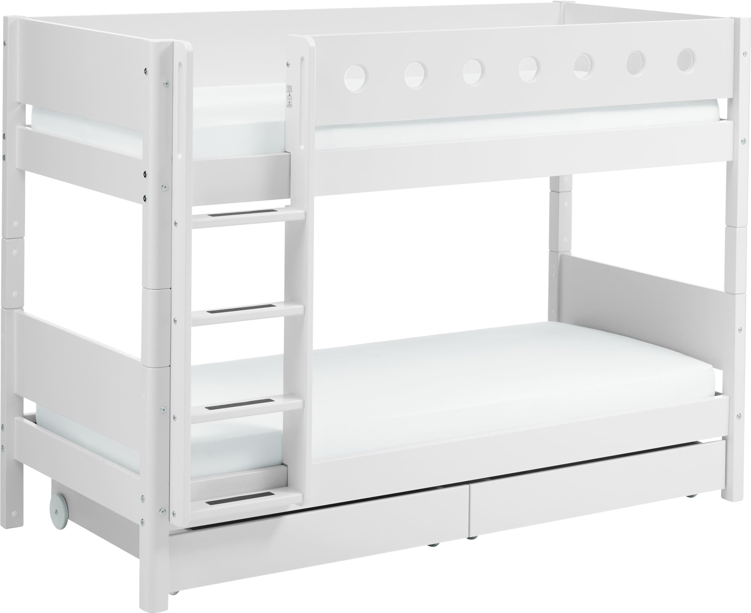 Flexa Lit superposé WHITE, Blanc, MDF (bois mélangé), 109x210x154