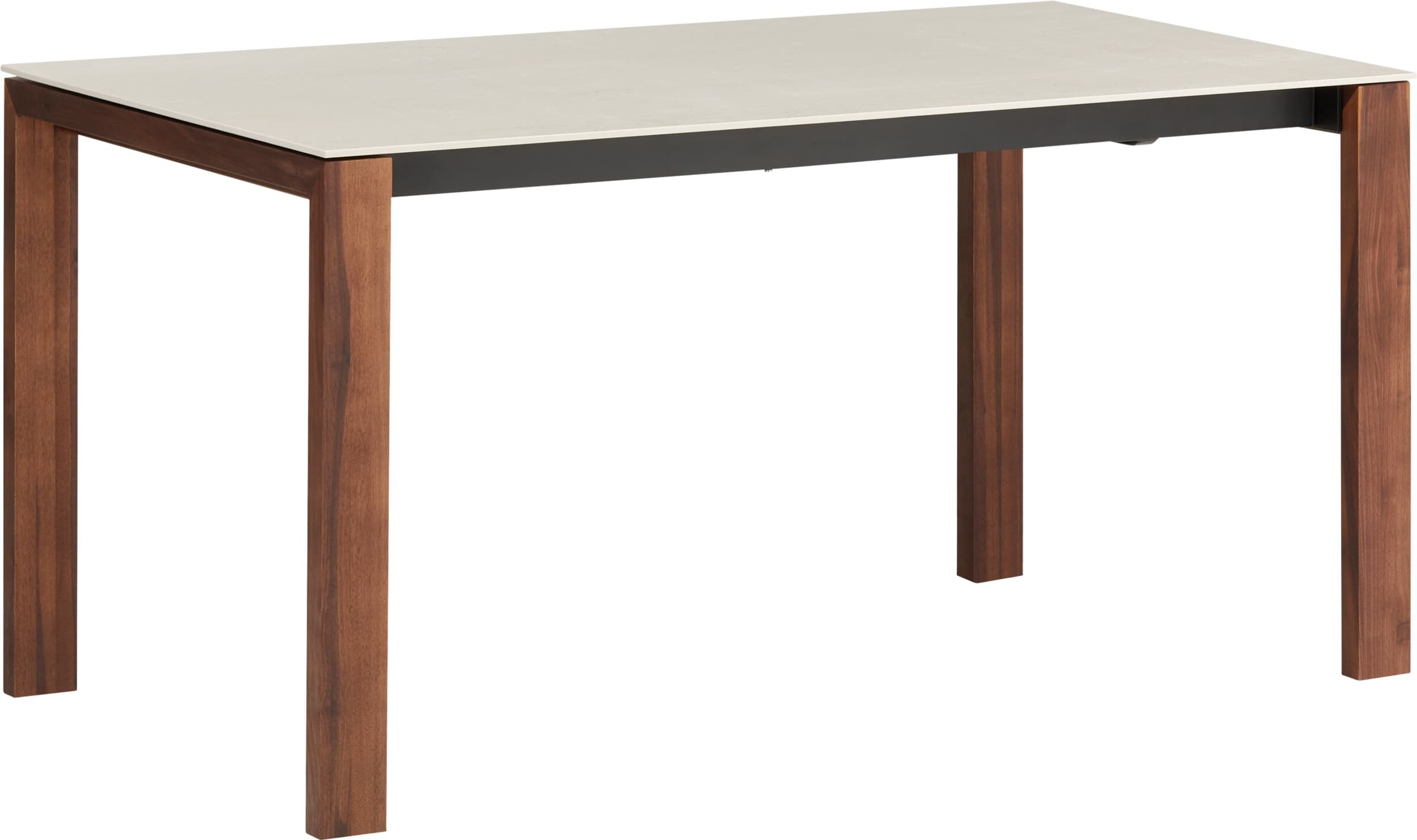 Table à rallonge MEDICI, DANAE, Noyer massif, 150x90x75, Micasa