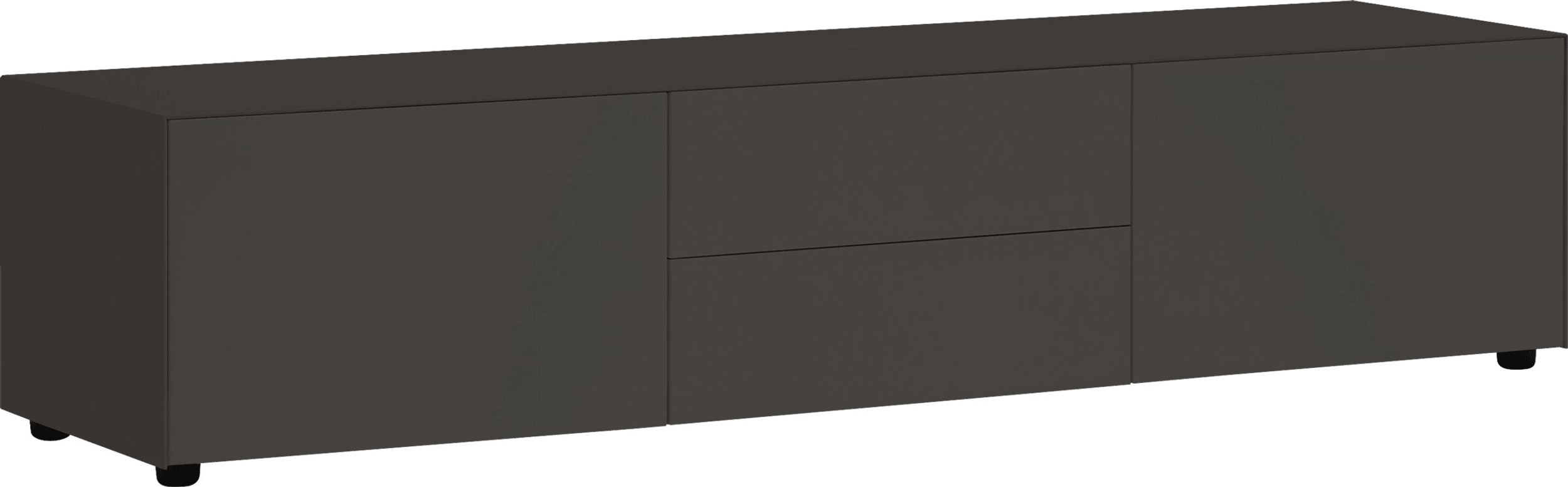 Buffet bas LUX, Anthracite, MDF (bois mélangé), 180x46x37.5, Micasa