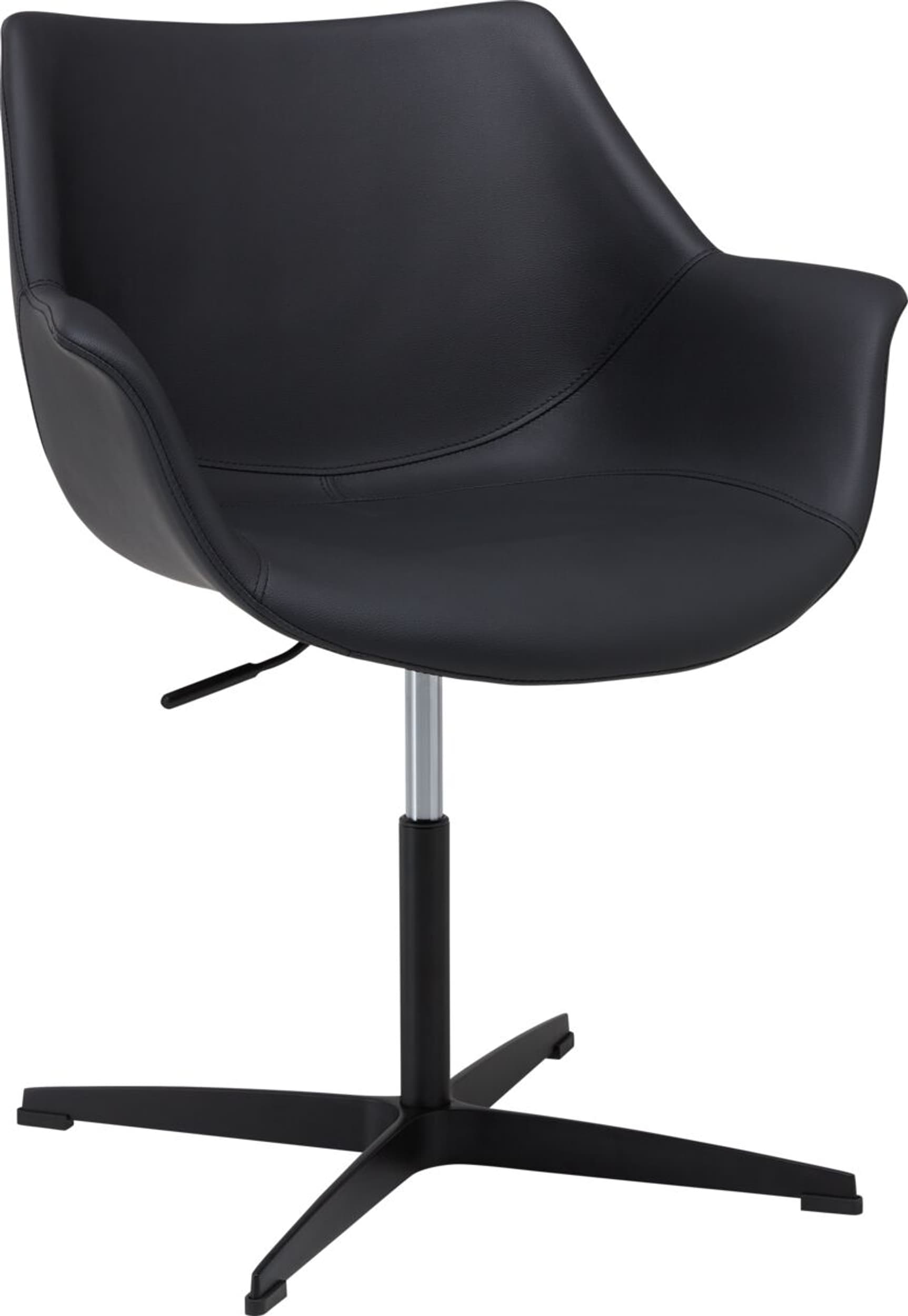Chaise de bureau MELVIN, Noir, 66x61x89, Micasa