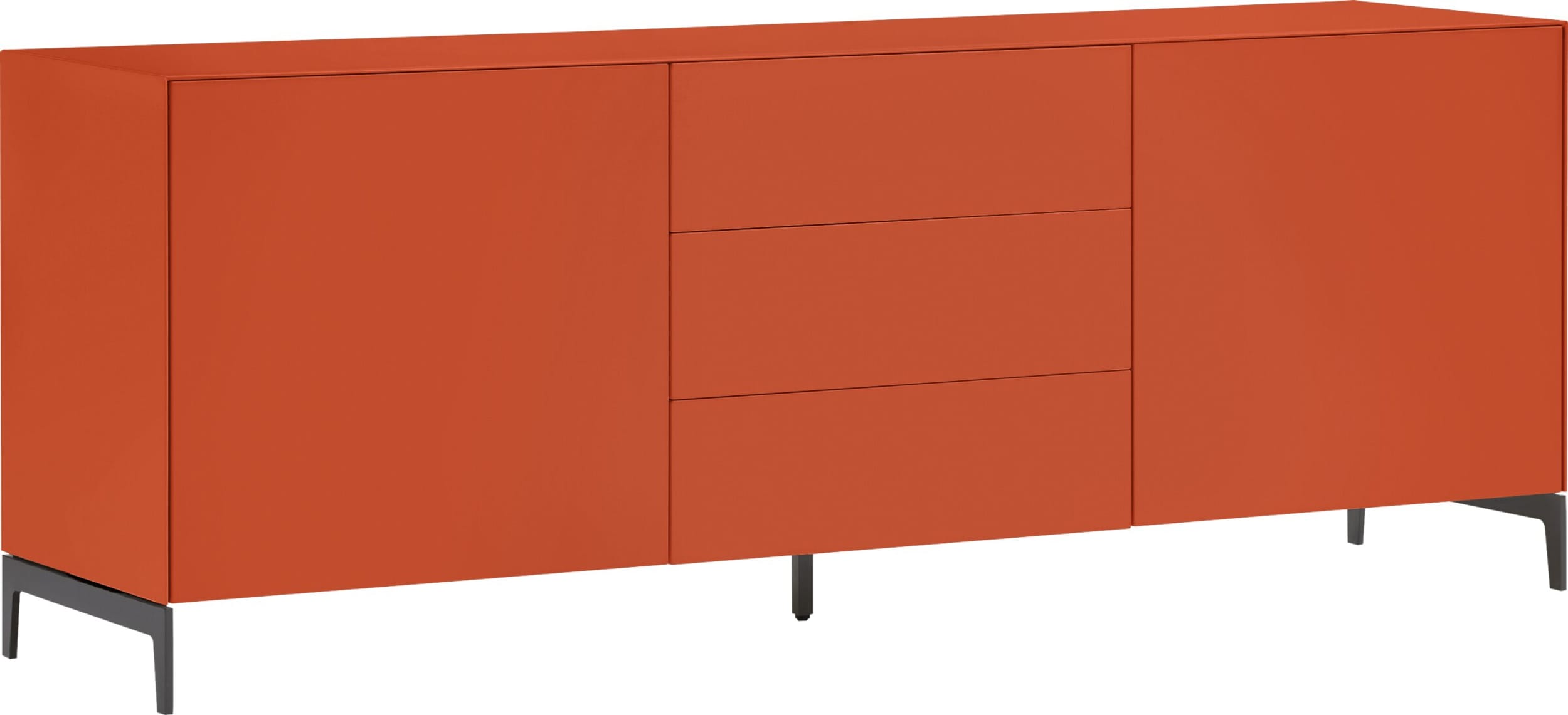 Buffet bas LUX, Orange, MDF (bois mélangé), 180x46x68, Micasa