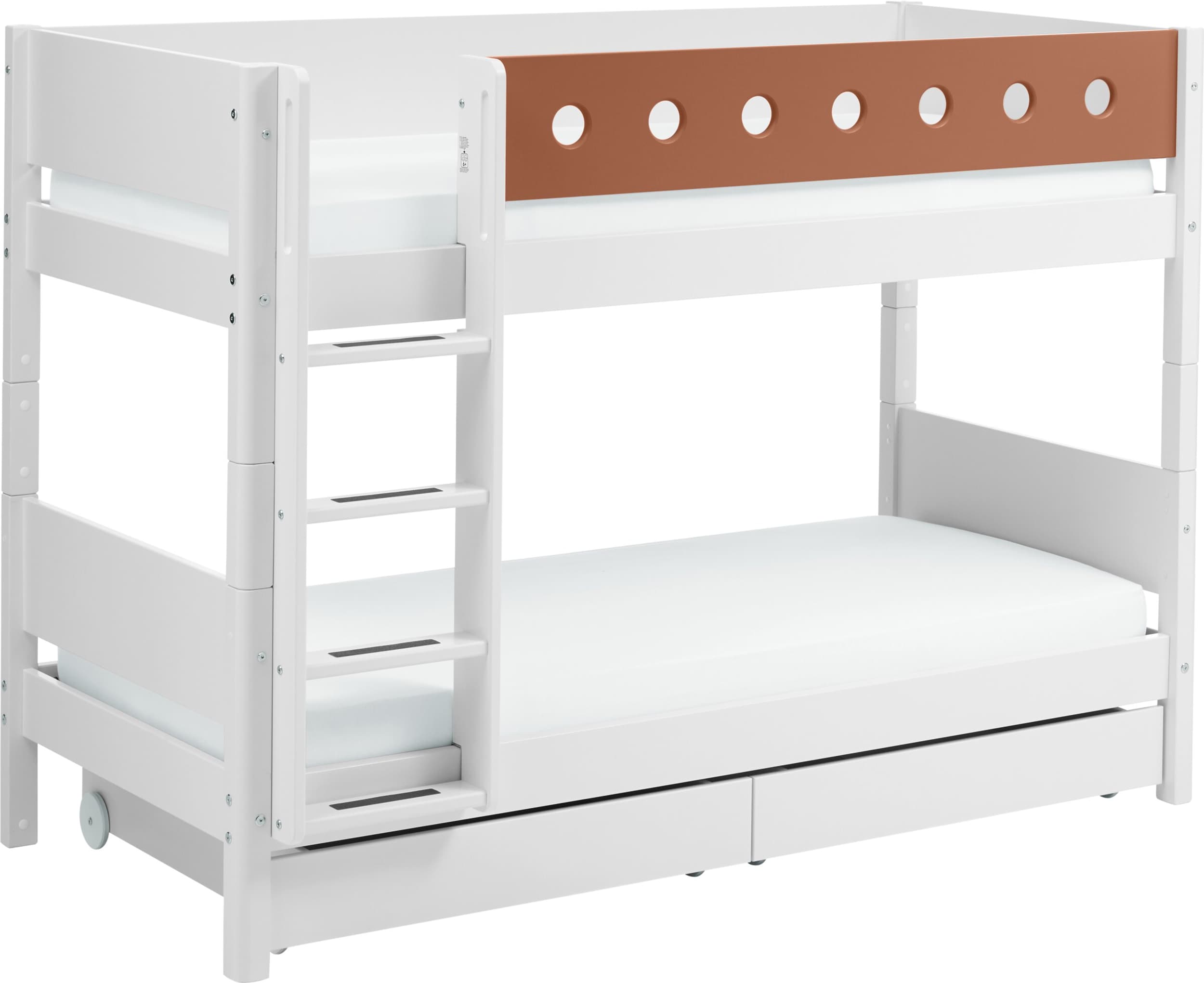 Flexa Lit superposé WHITE, Rouille, MDF (bois mélangé), 109x210x154
