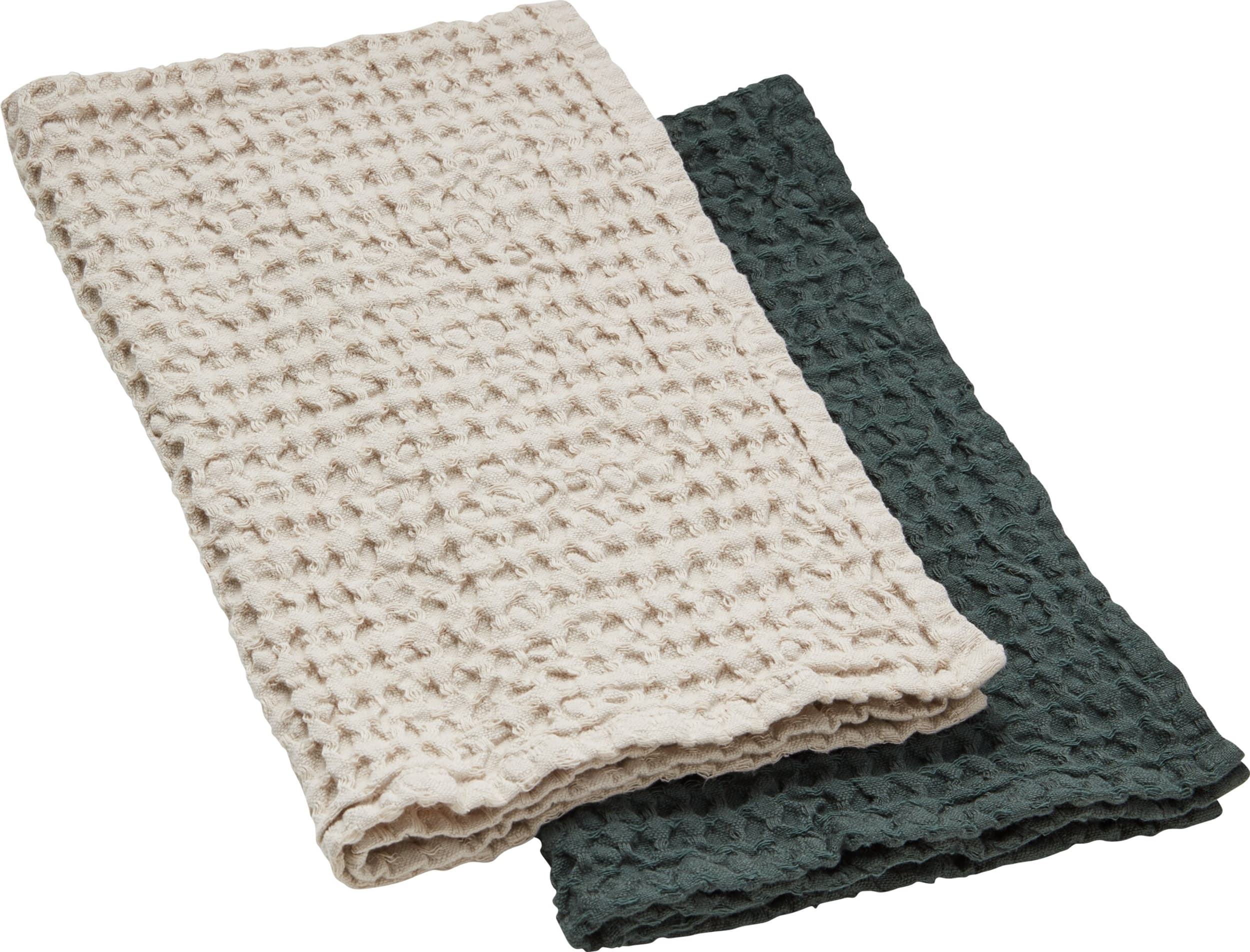 Serviette de cuisine Set BELISARIO, Vert, 50x70, Micasa