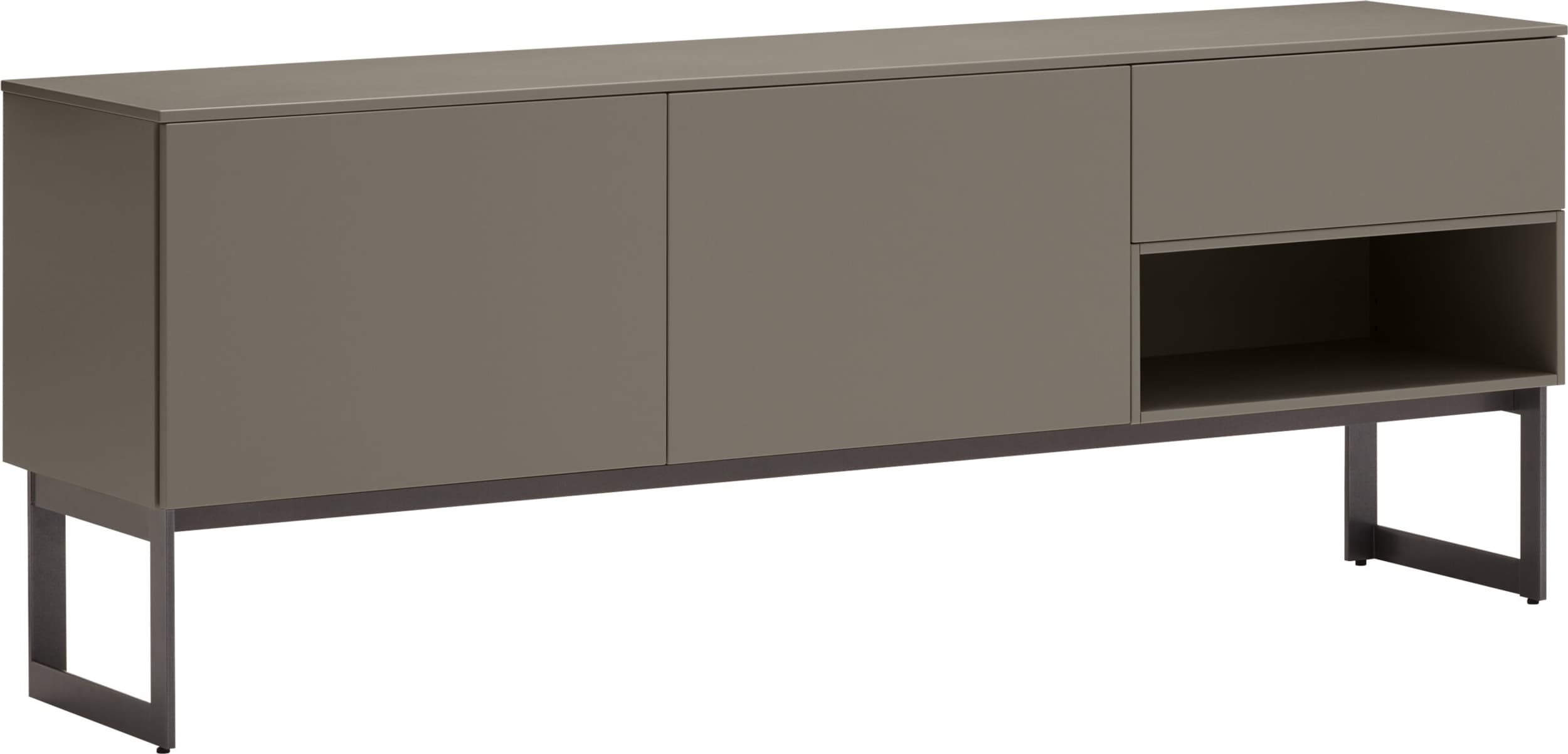 Buffet bas TILL, Gris quartz, Aggloméré (bois mélangé), 168x41x64.6, Micasa