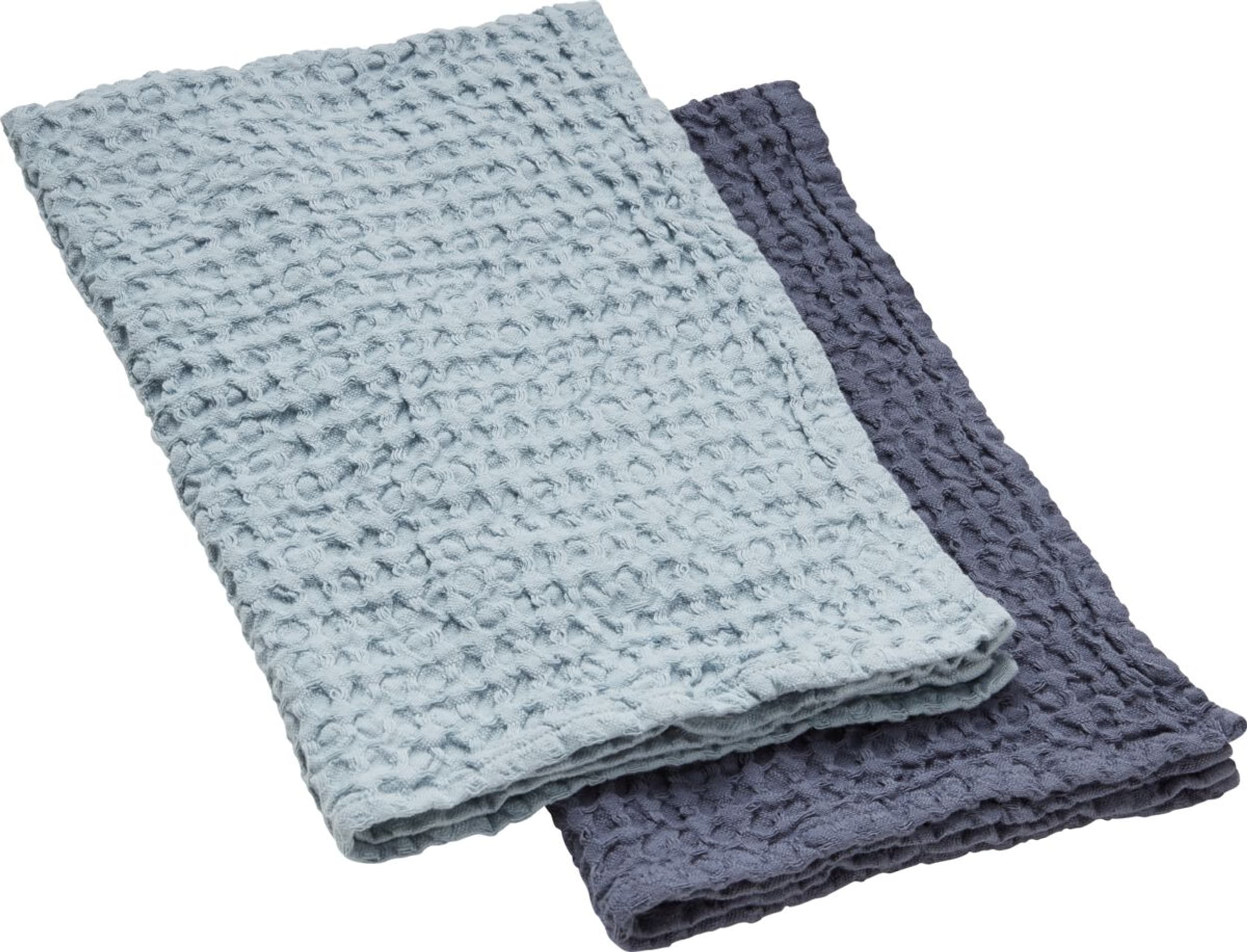 Serviette de cuisine Set BELISARIO, Bleu, 50x70, Micasa