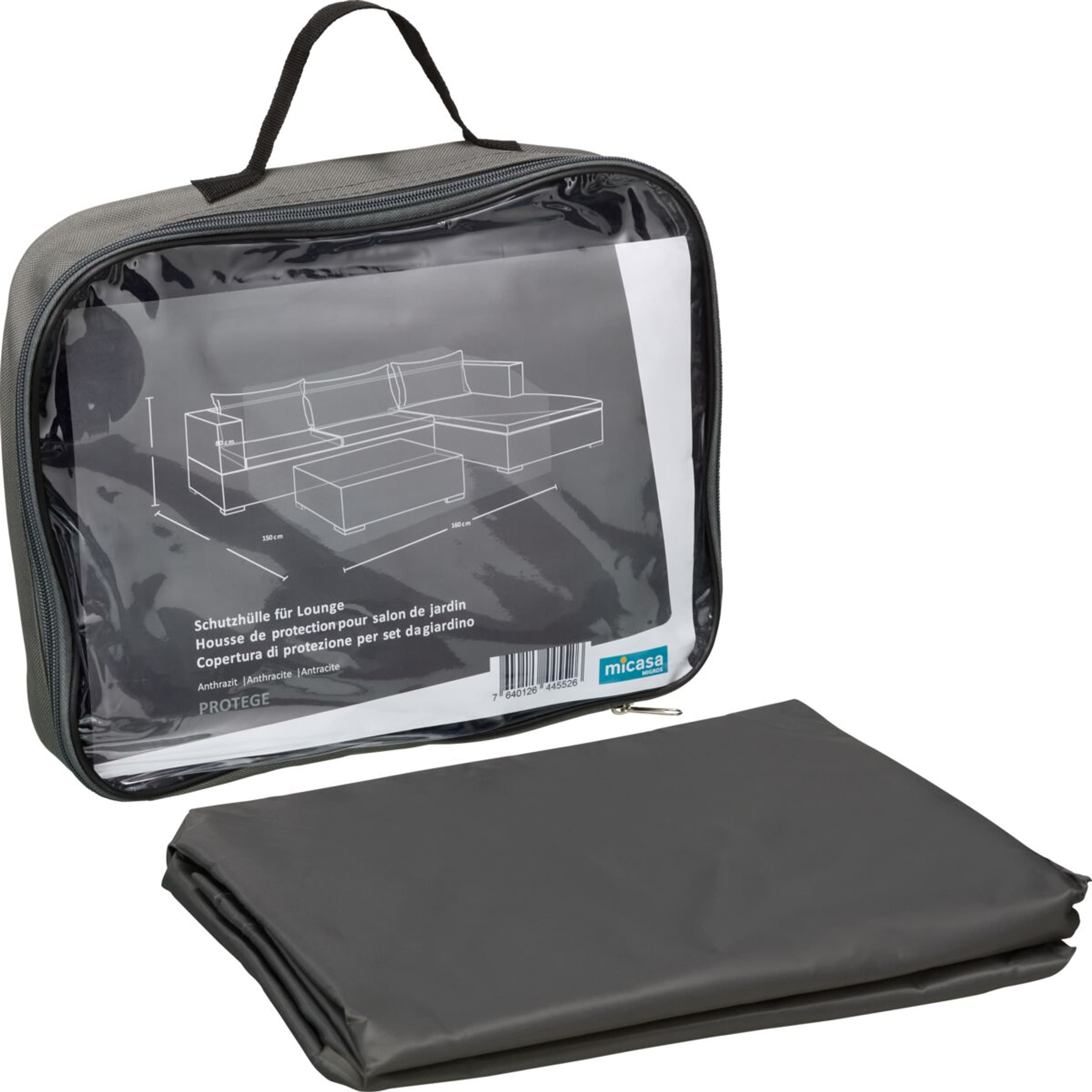 Housse de protection Lounge PROTEGE, Anthracite, 150x160x80, Micasa