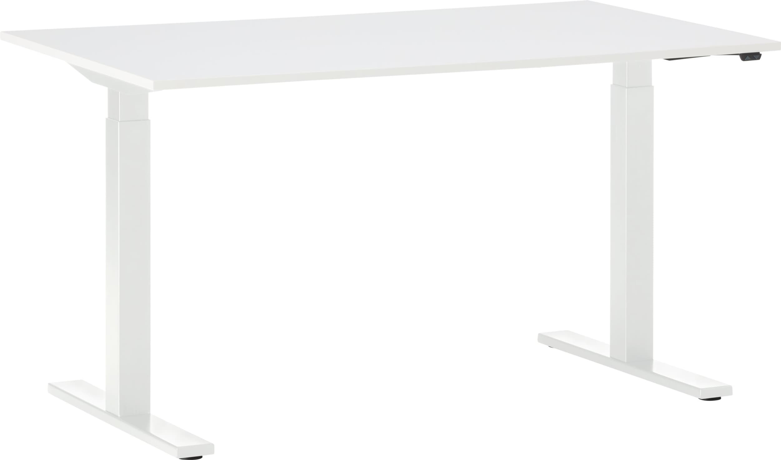 Bureau régable en hauteur FLEXCUBE EASY, Blanc, Aggloméré (bois mélangé), 120x70x68, Micasa