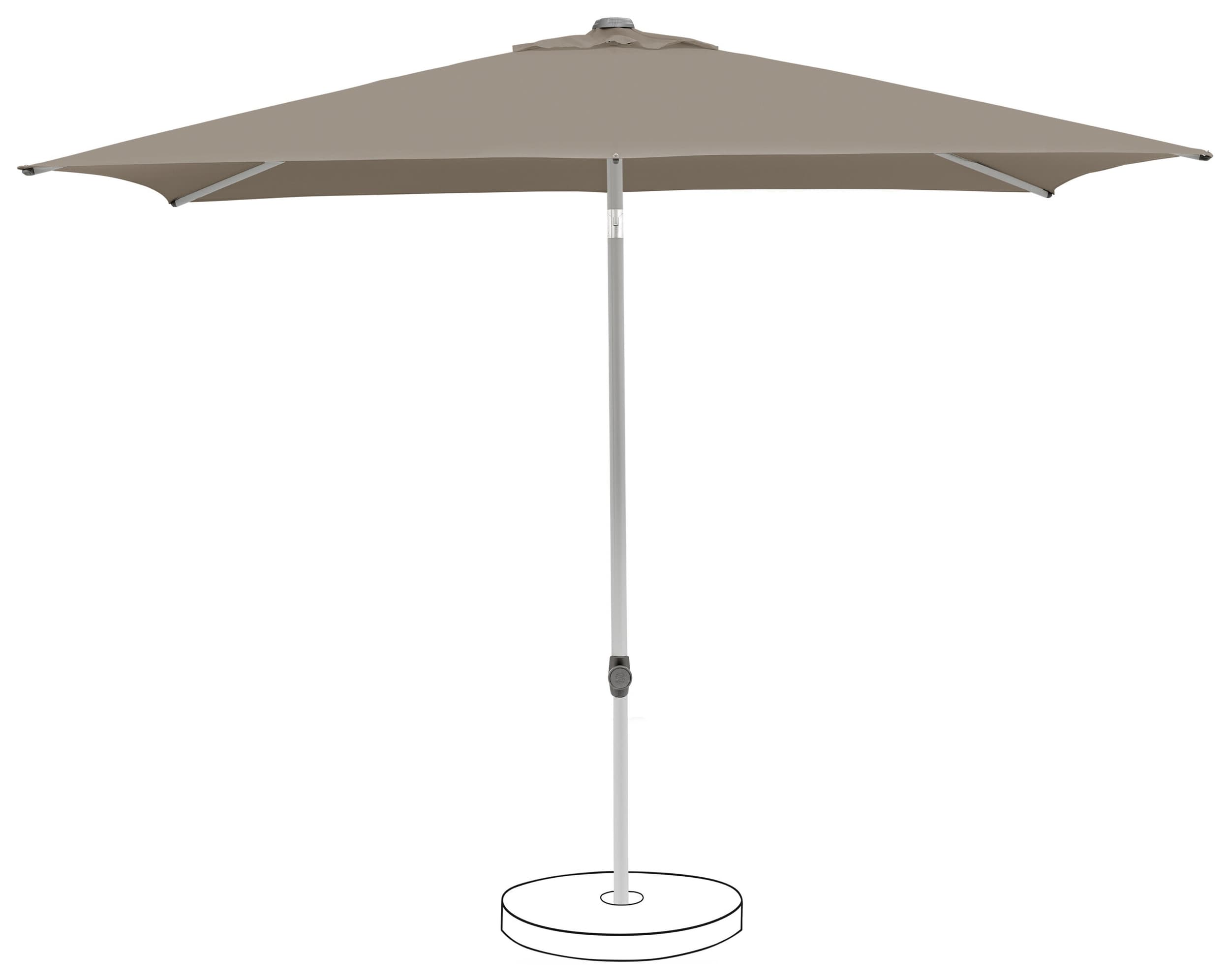 Suncomfort by Glatz Parasol à mât central POP UP Light taupe 250 x 200 cm, Gris clair, 175x14.8x175x14.8x35