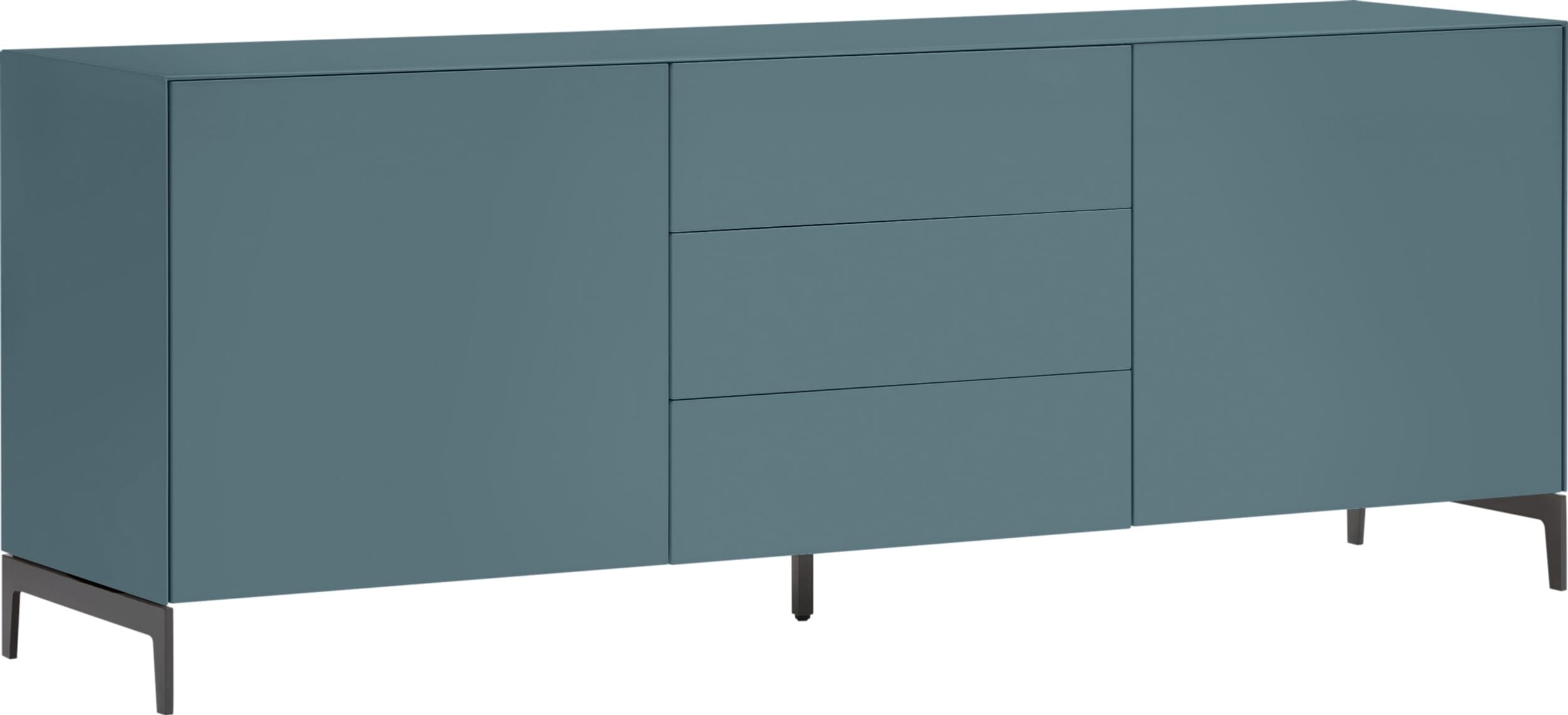 Buffet bas LUX, Bleu moyen, MDF (bois mélangé), 180x46x68, Micasa