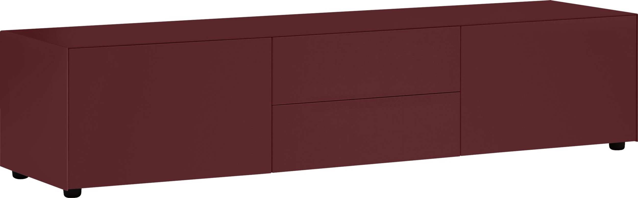 Buffet bas LUX, Rouge foncé, MDF (bois mélangé), 180x46x37.5, Micasa