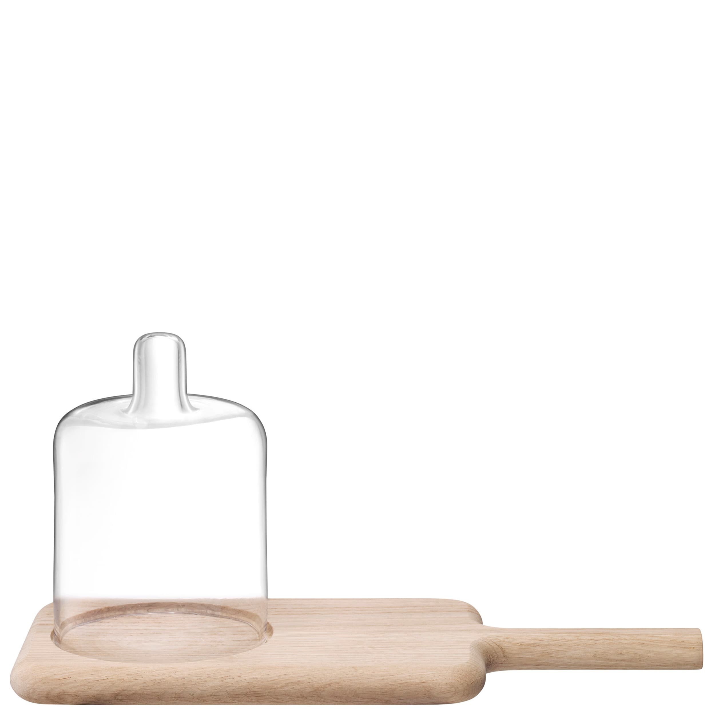 LSA Cloche à fromage DINE, natureTransparent, Chêne, 36.5x16x18