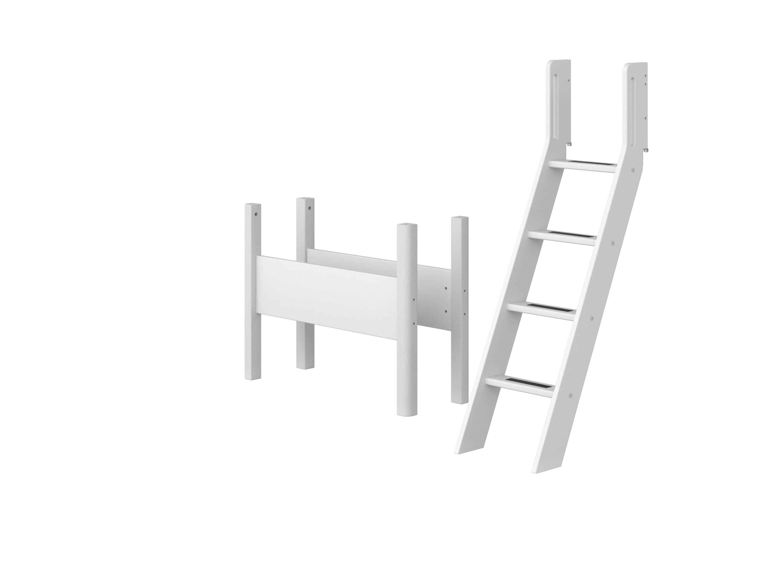 Flexa Échelle inclinée lit moyen surélevé WHITE, Blanc, MDF (bois mélangé)