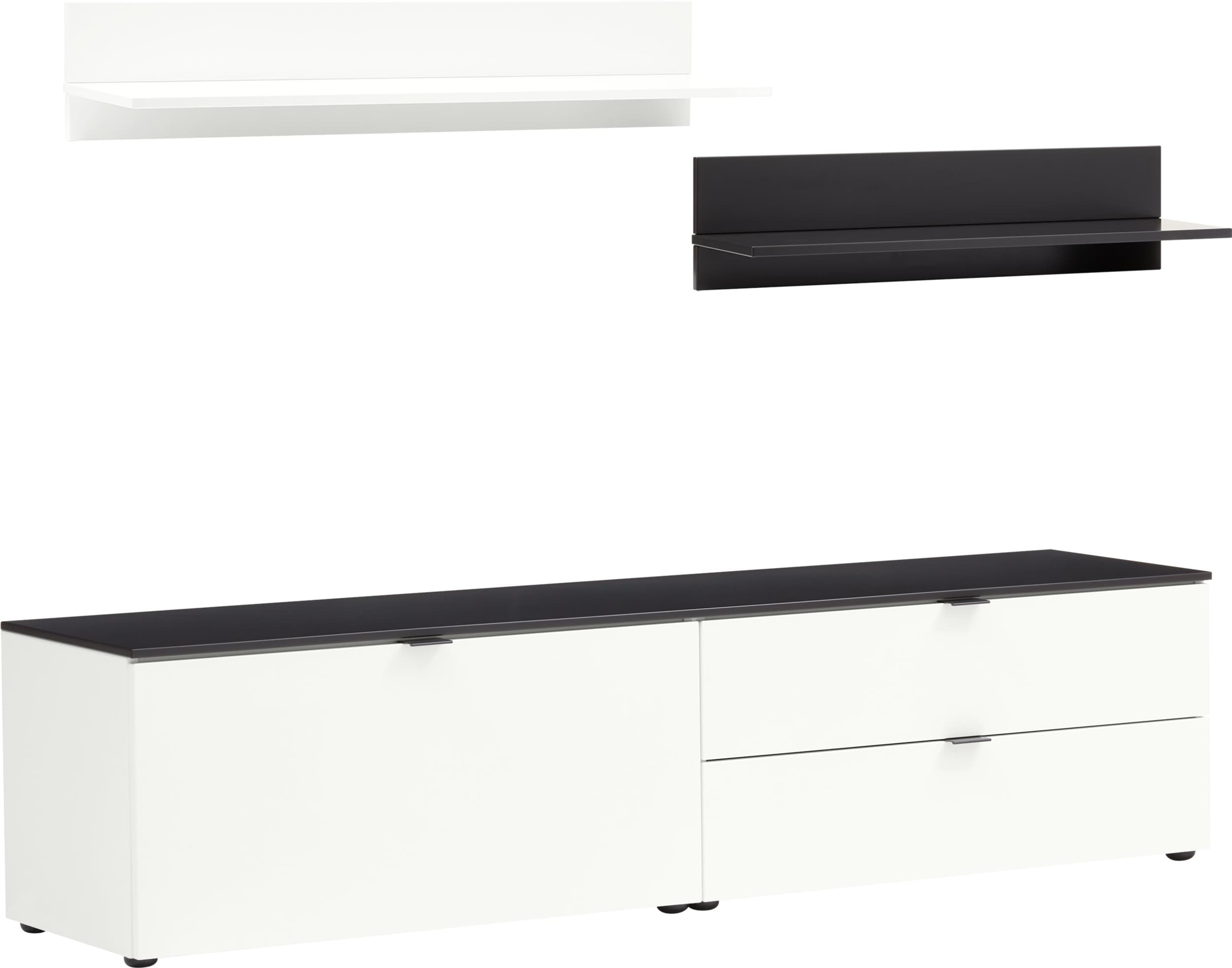 Buffet bas TILL, Blanc / anthracite, Aggloméré (bois mélangé), 168x41x38.4, Micasa