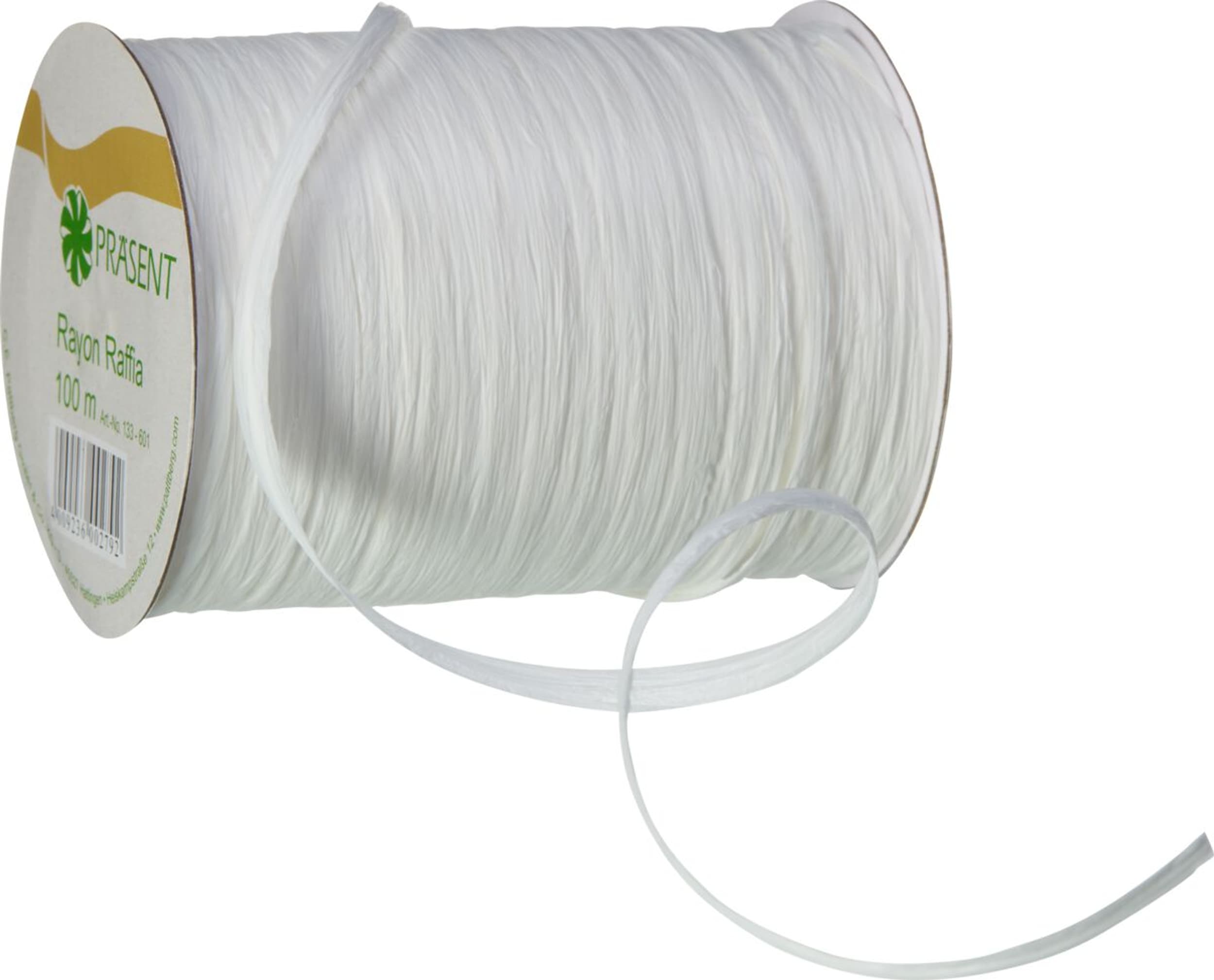 Ruban cadeau RAYON RAFFIA, Blanc, Micasa