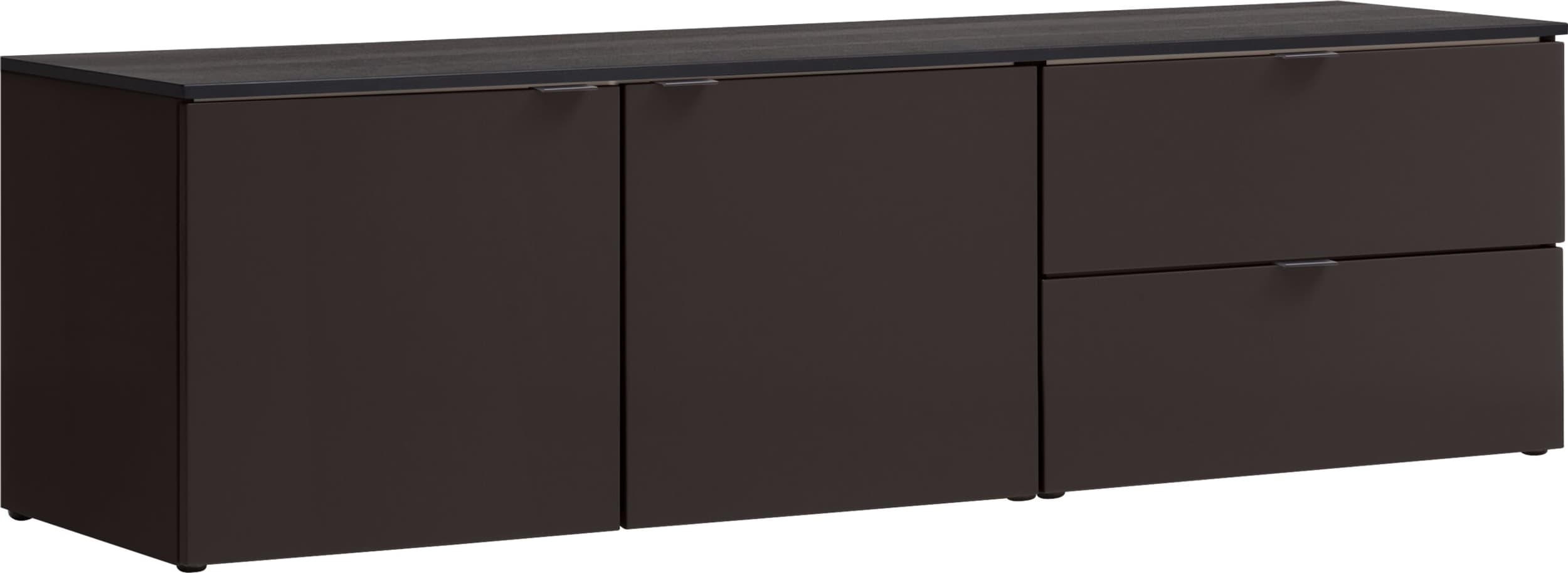 Buffet bas Buffet bas, Gris / Marron, Aggloméré (bois mélangé), 168x40x38.4, Micasa