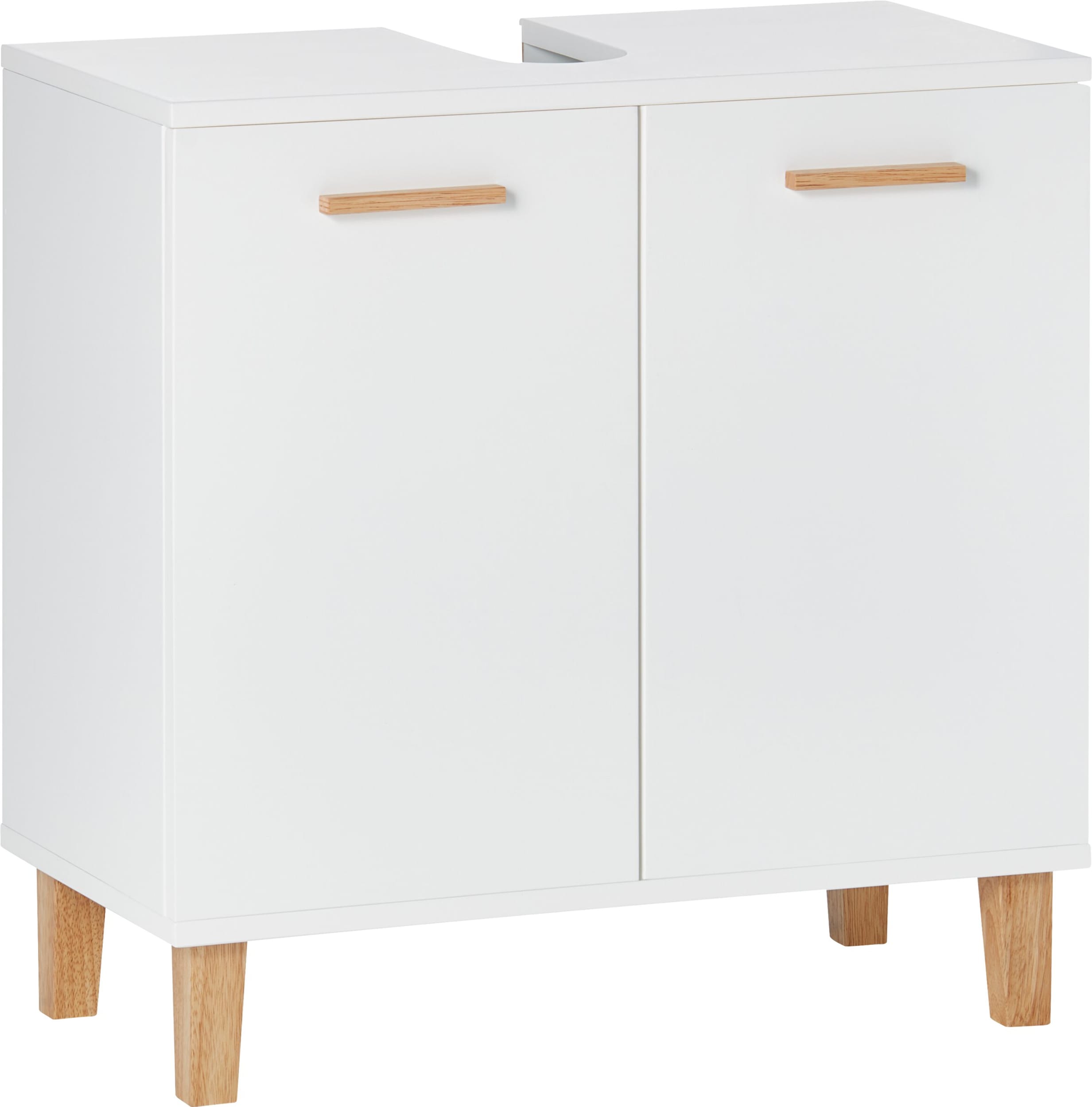 Meuble sous-lavabo NAVARRO II, Blanc, MDF (bois mélangé), 60x30x60, Micasa